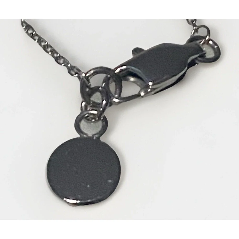 MICHAEL KORS SILVER TONE CRYSTAL BAGUETTE BARREL PENDANT NECKLACE-MKJ4950